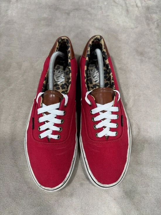 Vans Red Canvas Low-Top Sneakers - Picture 7 of 11